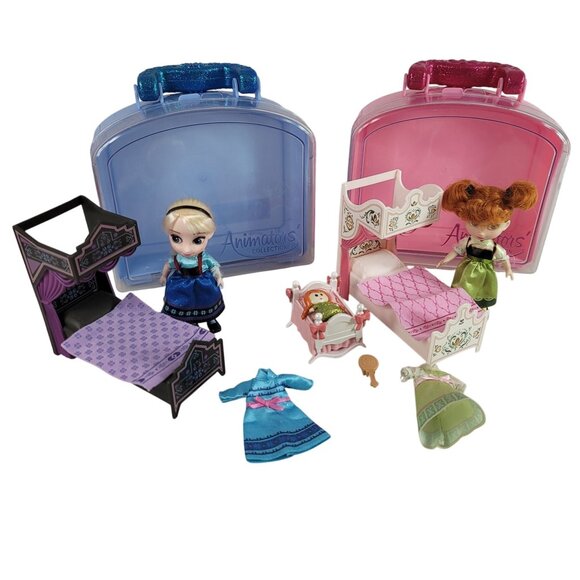 Disney Animators' Collection Frozen Anna Elsa Play Dolls Storage Cases 16 Pieces - Picture 2 of 13
